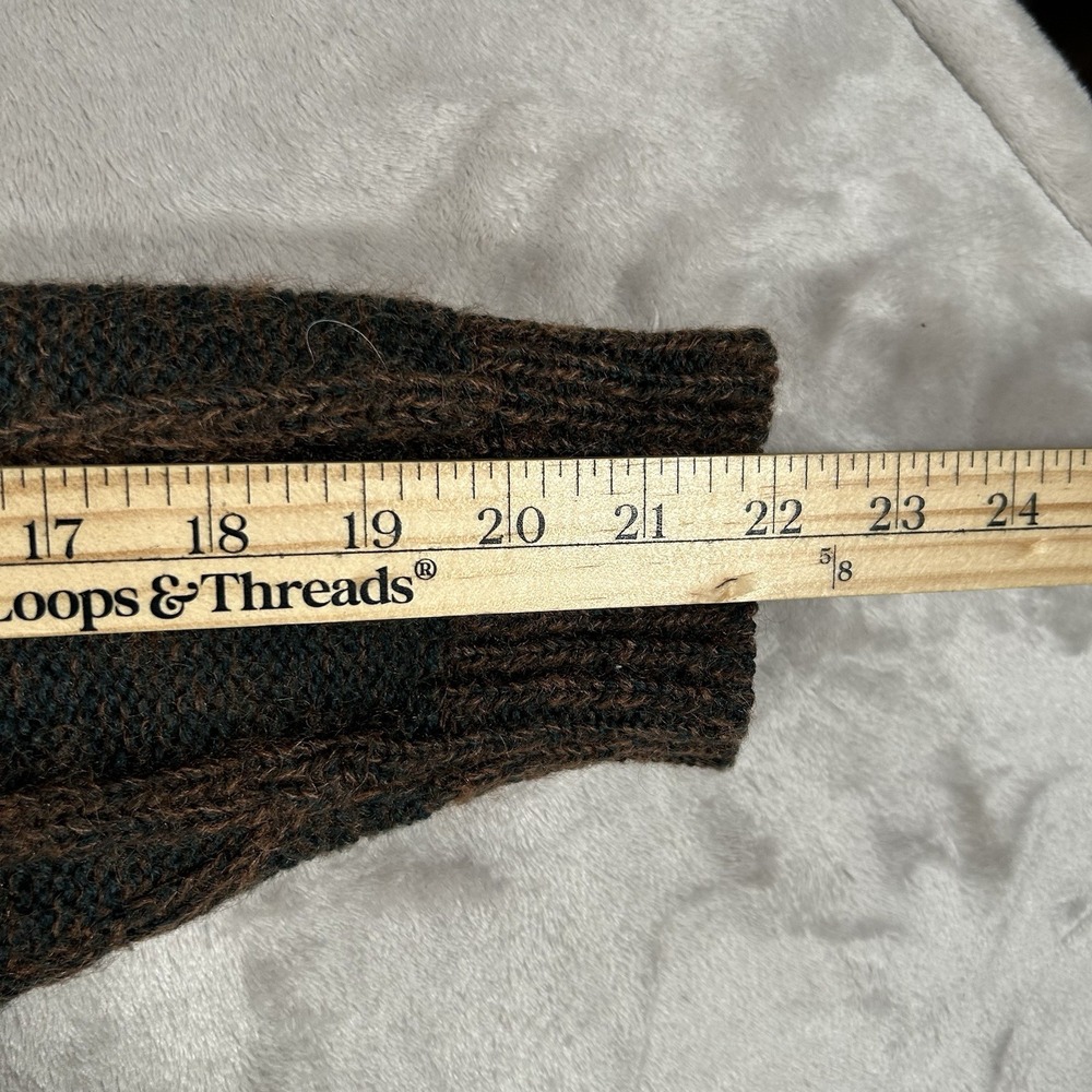 VTG Jordache Cable Knit Sweater Mens M Brown Mohair Wool Coogi-Style 3D Textured - Picture 13 of 15